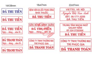 Dấu đã Thu Tiền đã Thanh Toán