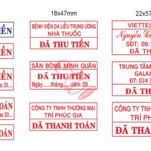 Dấu đã Thu Tiền đã Thanh Toán